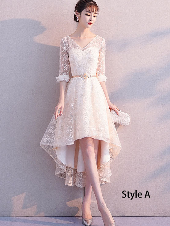 Floral Lace A-Line Wedding Bridesmaid Dress