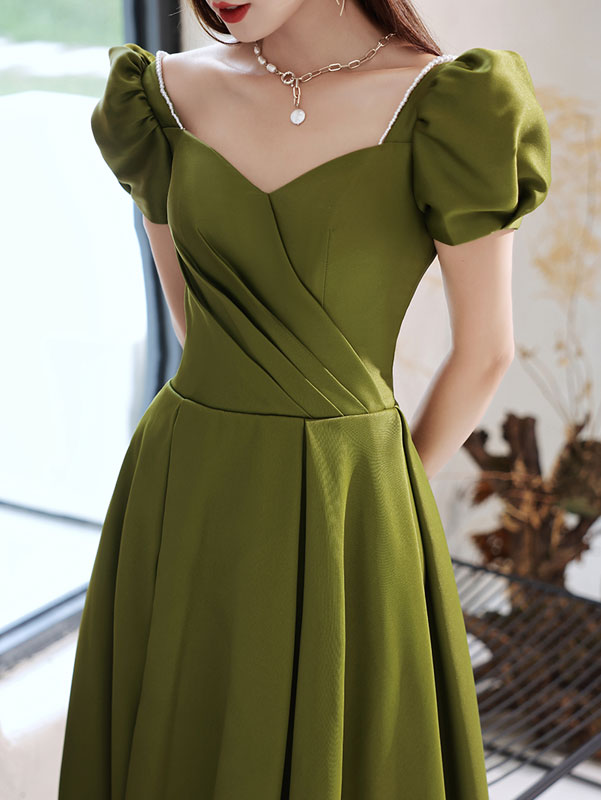 Green Floor Length Fit & Flare Formal Gown
