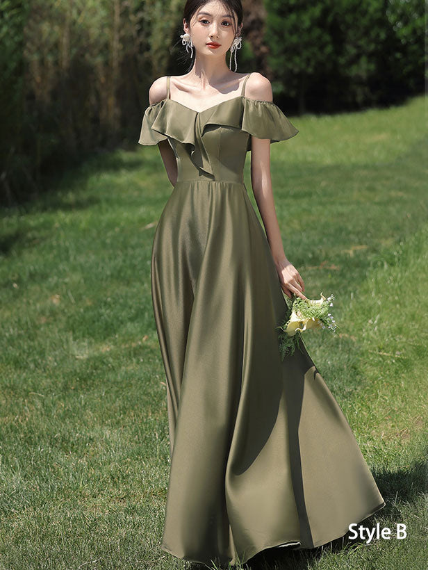 Green Fit & Flare A-Line Bridesmaids Wedding Party Dress