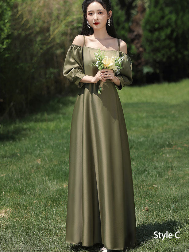 Green Fit & Flare A-Line Bridesmaids Wedding Party Dress