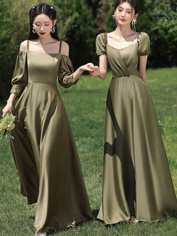 Green Fit & Flare A-Line Bridesmaids Wedding Party Dress