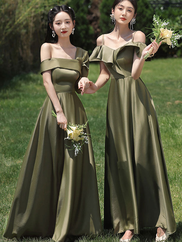 Green Fit & Flare A-Line Bridesmaids Wedding Party Dress