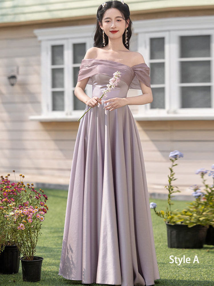 Purple Bridesmaids  A-Line Wedding Party Dress