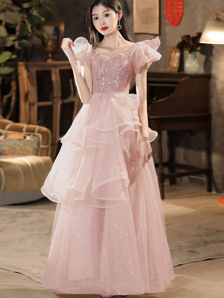 Fairy Shimmer Purple Ruffle Maxi A-Line Birthday Party Dress