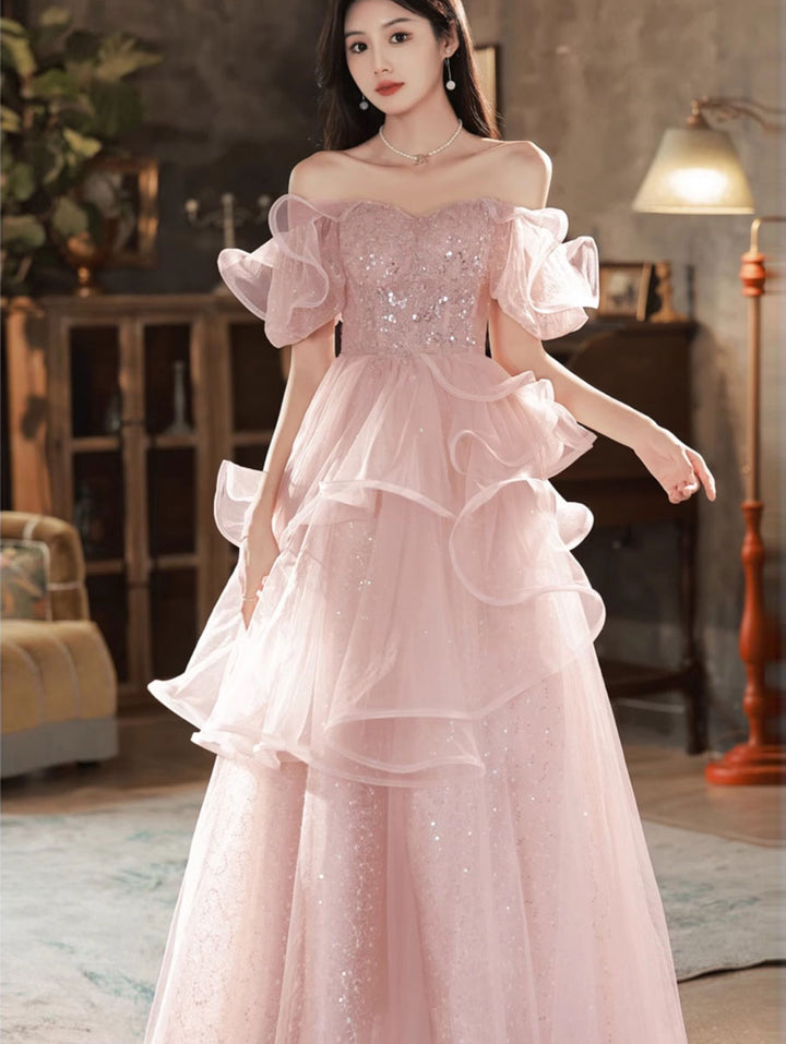Fairy Shimmer Purple Ruffle Maxi A-Line Birthday Party Dress