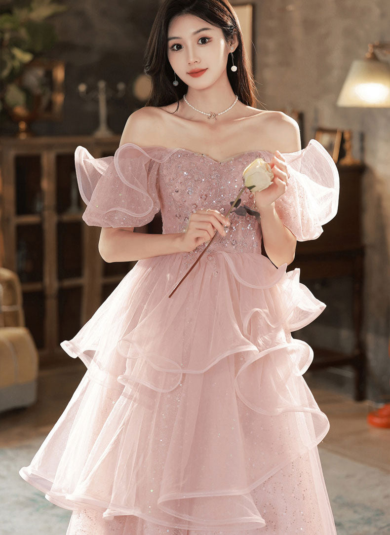 Fairy Shimmer Purple Ruffle Maxi A-Line Birthday Party Dress