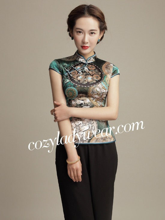 Clearance Mulberry Silk Vintage Qipao Cheongsam Top