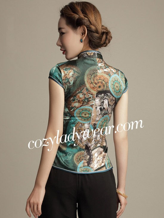 Clearance Mulberry Silk Vintage Qipao Cheongsam Top