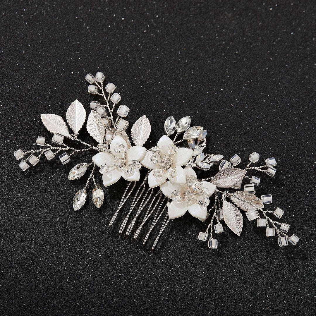 Crystal Flower Wedding Bride Bridesmaids Hair Comb Pin