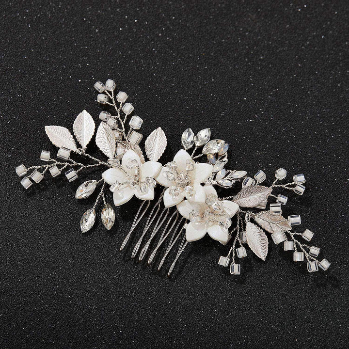Crystal Flower Wedding Bride Bridesmaids Hair Comb Pin