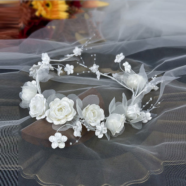 Flower Crown Wedding Hair Wreath Headpiece