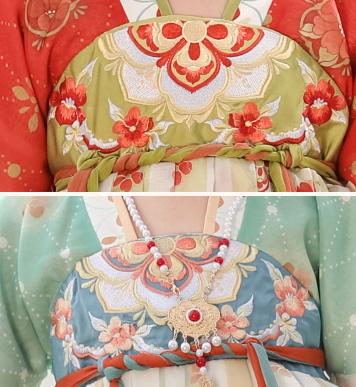 Embroidered Floral Kids Girls Ancient Hanfu 汉服 Costume Dress