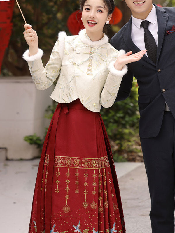 Traditional Embroidered Chinese Wedding Bride Floral Xiuhe Hanfu