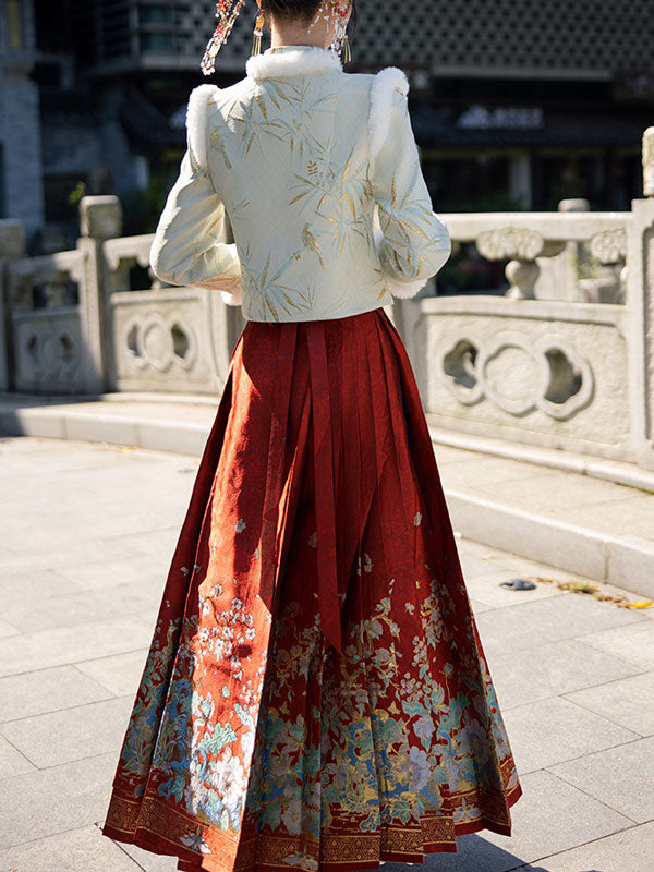 Traditional Embroidered Chinese Wedding Bride Floral Xiuhe Hanfu