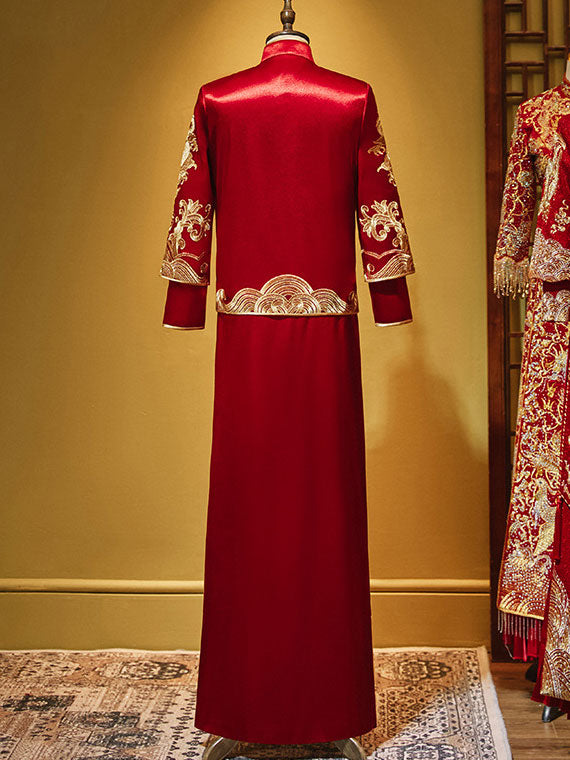 2024 Beaded Embroidered Phoenix Wedding Bride Qun Kwa XiuHe