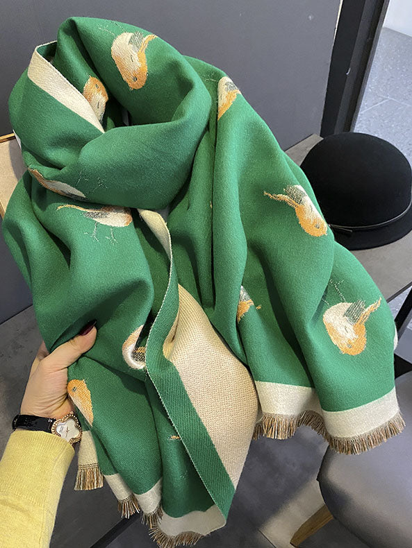 Cashmere Animal Print Women Winter Scarf Shawl