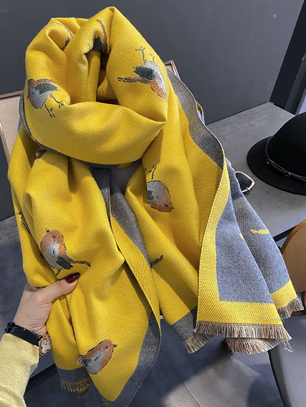 Cashmere Animal Print Women Winter Scarf Shawl