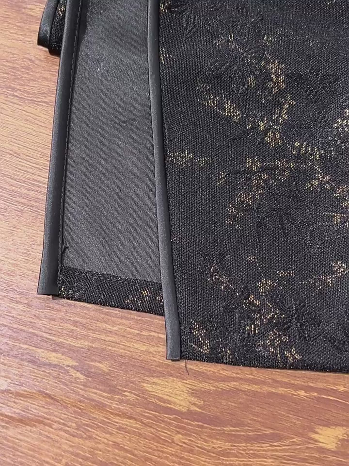 Midnight Black Floral Lace Cheongsam Qipao Dress