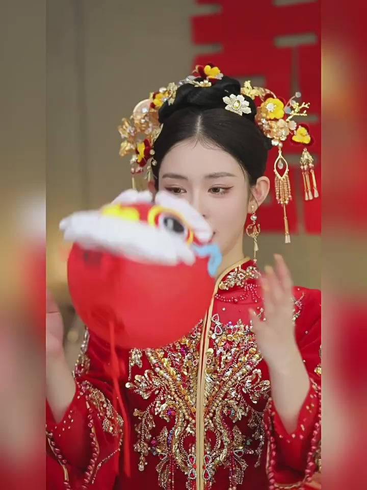 Fabric Flower Beads Tassels Bridal Hair Clips Pins & Earrings