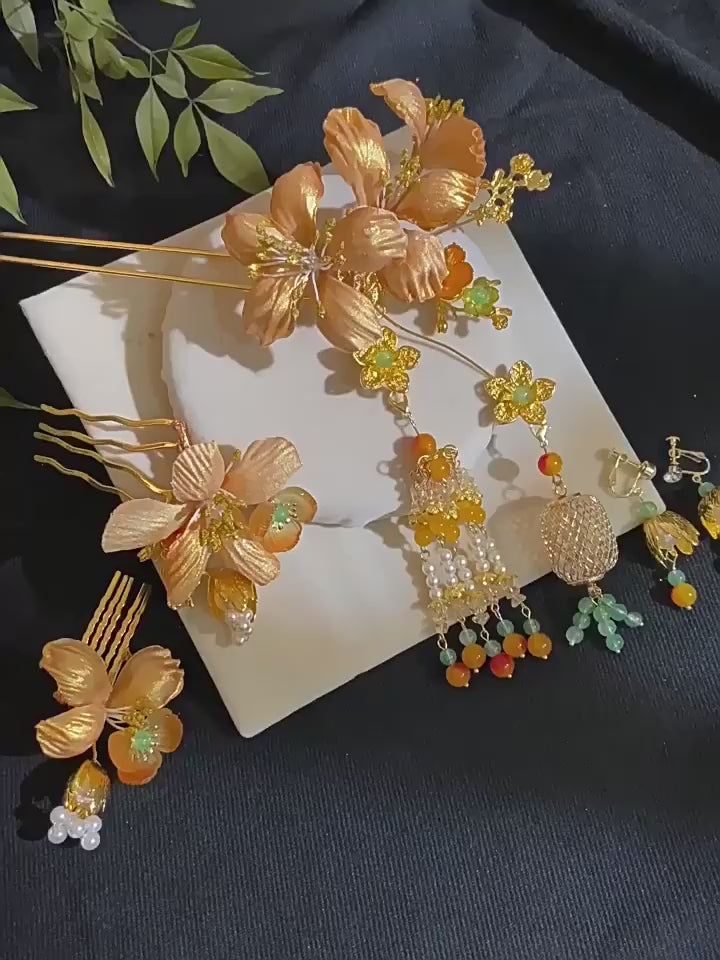 Alloy Flower Wedding Bridal Hair Clips Pins & Earrings