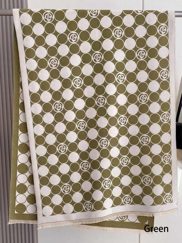 Color Block Polka Dots Winter Women Scarf Wrap Shawl