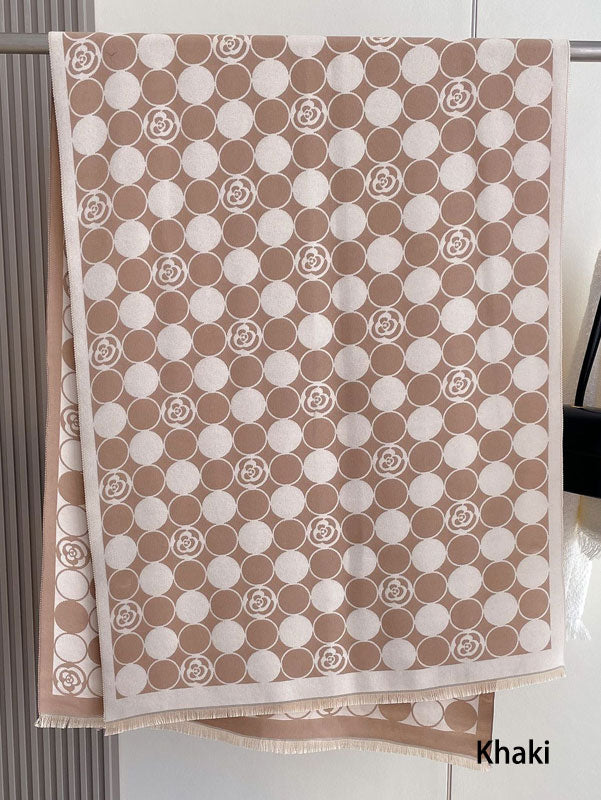 Color Block Polka Dots Winter Women Scarf Wrap Shawl