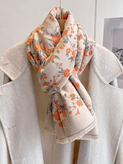 Winter Long Thick Floral Women Scarf Wrap Shawl