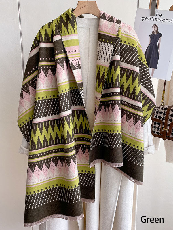 Winter Plus Size Stripe Women Scarf Wrap Shawl