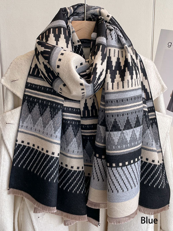 Winter Plus Size Stripe Women Scarf Wrap Shawl