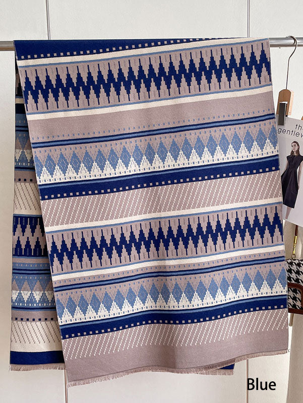 Winter Plus Size Stripe Women Scarf Wrap Shawl