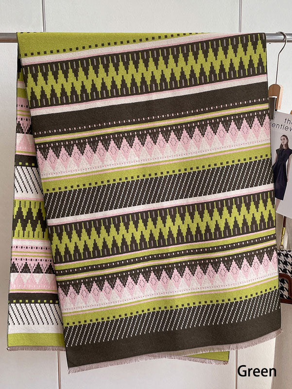 Winter Plus Size Stripe Women Scarf Wrap Shawl