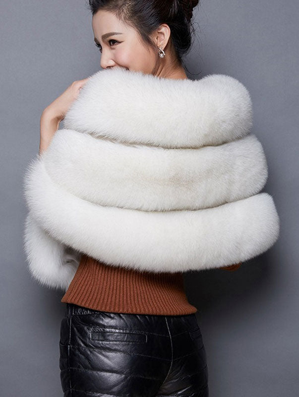 Women Faux Fur Winter Shawl Bridal Wedding Wraps