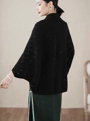 Knit Cheongsam Wrap Shawl Scarf With Sleeves