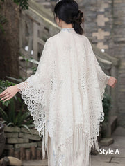 White Lace Shawls Wraps for Evening Party Dresses