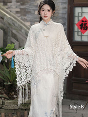 White Lace Shawls Wraps for Evening Party Dresses