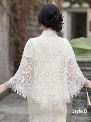 White Lace Shawls Wraps for Evening Party Dresses