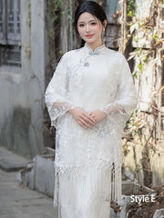 White Lace Shawls Wraps for Evening Party Dresses