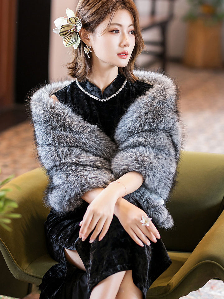 White Camel Women Wedding Party Faux Fur Shawl Wrap Shawl