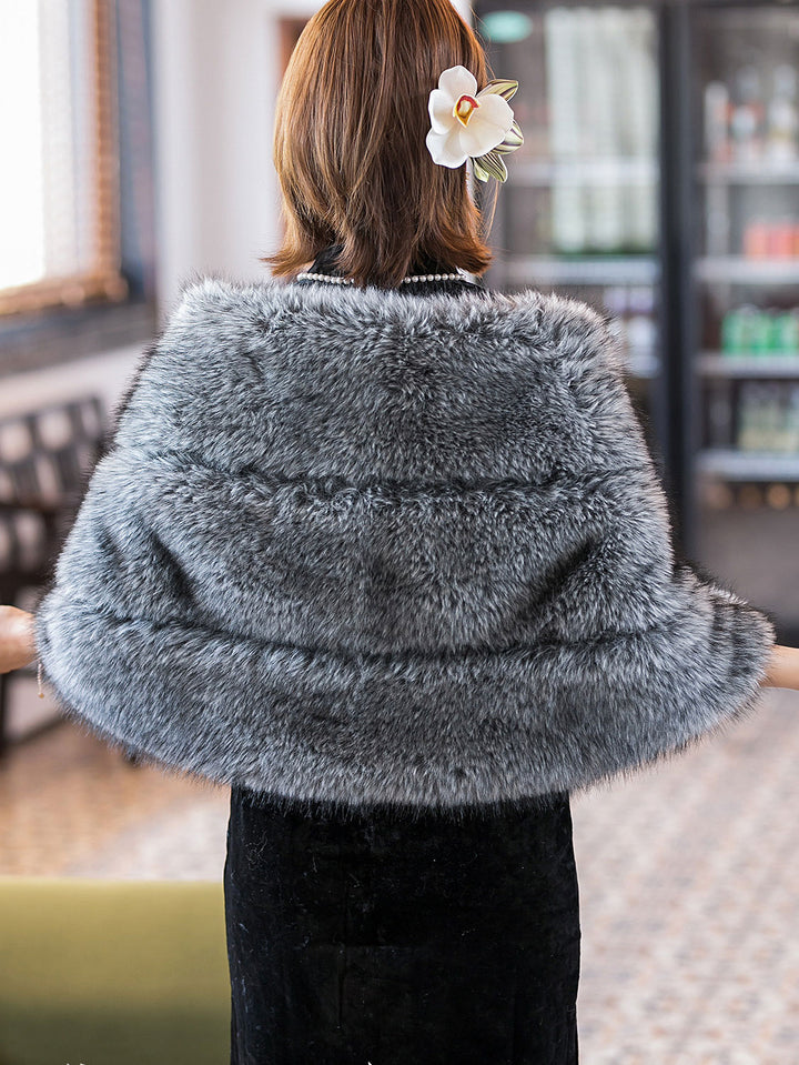 White Camel Women Wedding Party Faux Fur Shawl Wrap Shawl