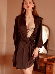 2 Piece Sexy Lace Lingerie Sleepwear Dress Nightgown & Robe