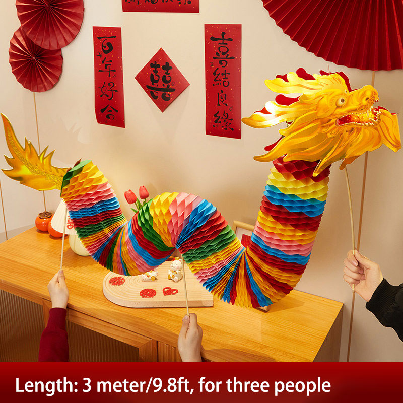Wedding Bridal Handheld Paper Dragon Decoration Photo Prop