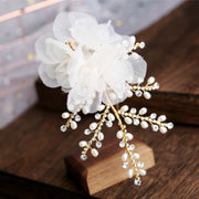 Miss You Pearl White Flowers Hair Pins