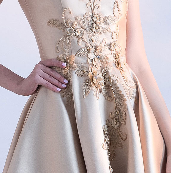 Appliques Fit & Flare Cocktail Dress