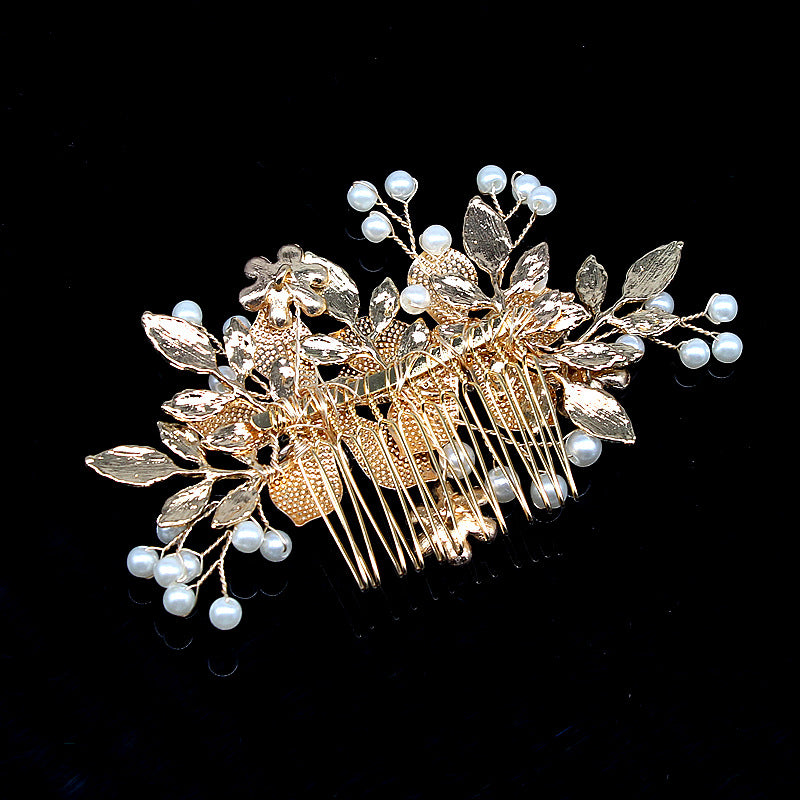 Gold Silver Flower Wedding Hair Combs Clips