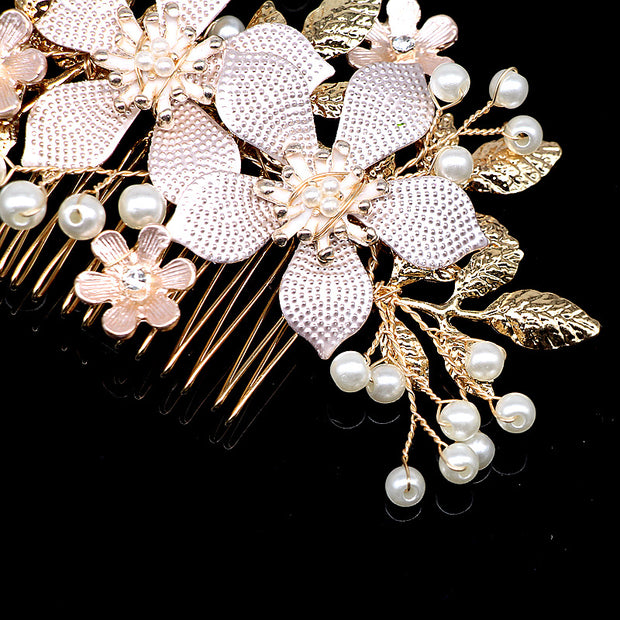 Gold Silver Flower Wedding Hair Combs Clips