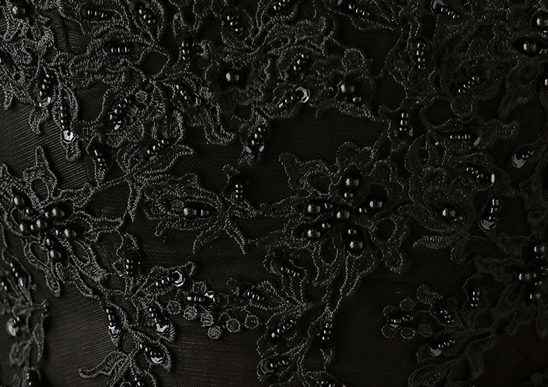 Sunset Black Floor-Length Tulle Qipao / Cheongsam Evening Dress
