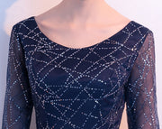 Black Sequined Stripe A-Line Dress