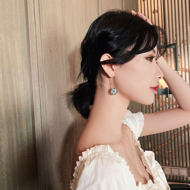 Cute Zircon Daisy Flower Drop Dangle Earrings