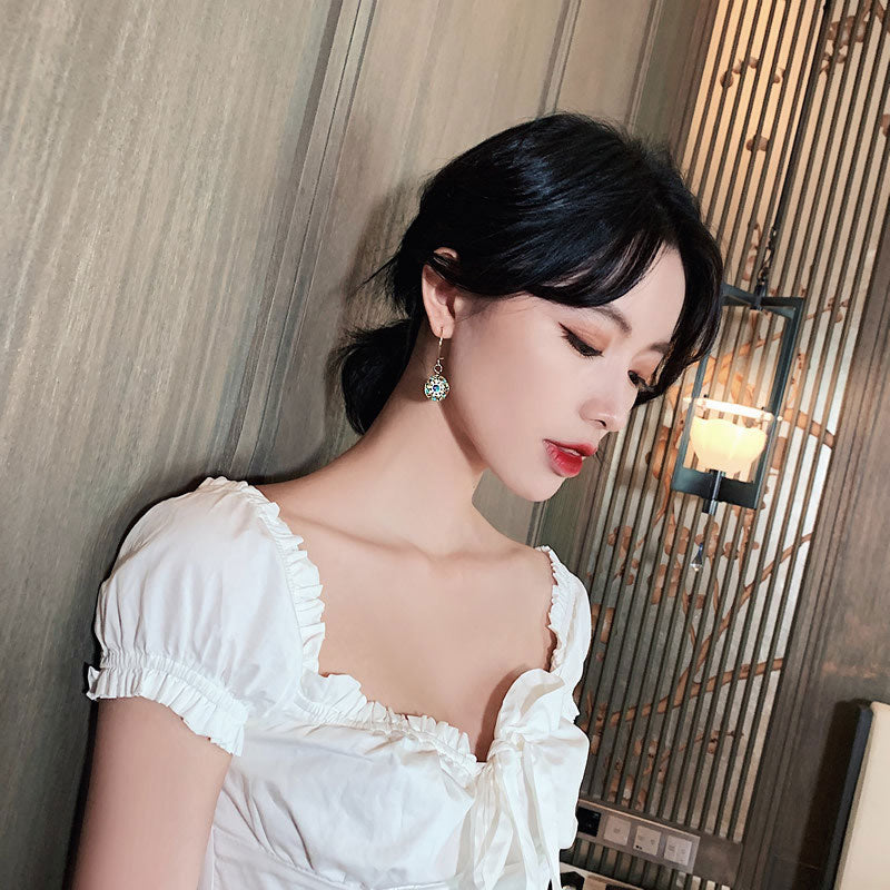 Cute Zircon Daisy Flower Drop Dangle Earrings