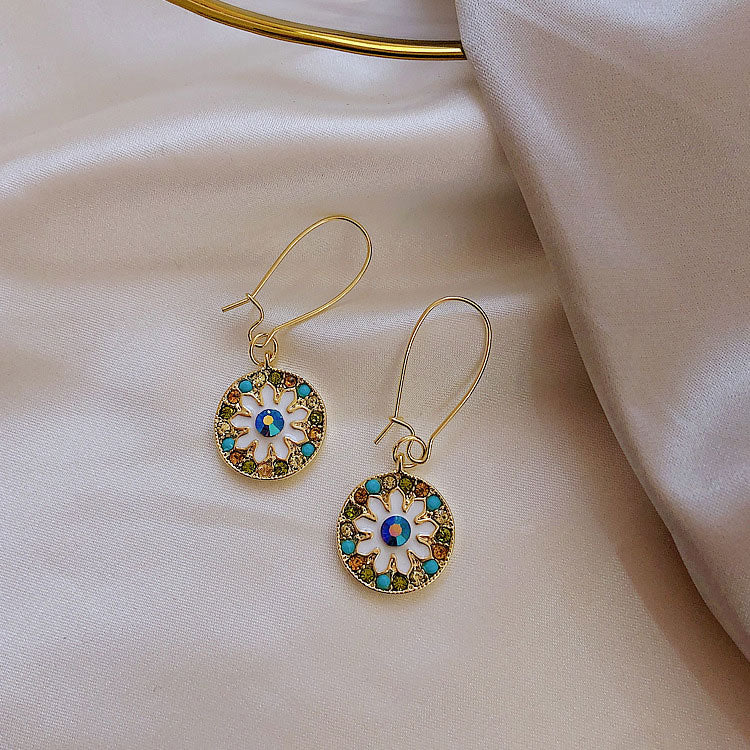 Cute Zircon Daisy Flower Drop Dangle Earrings